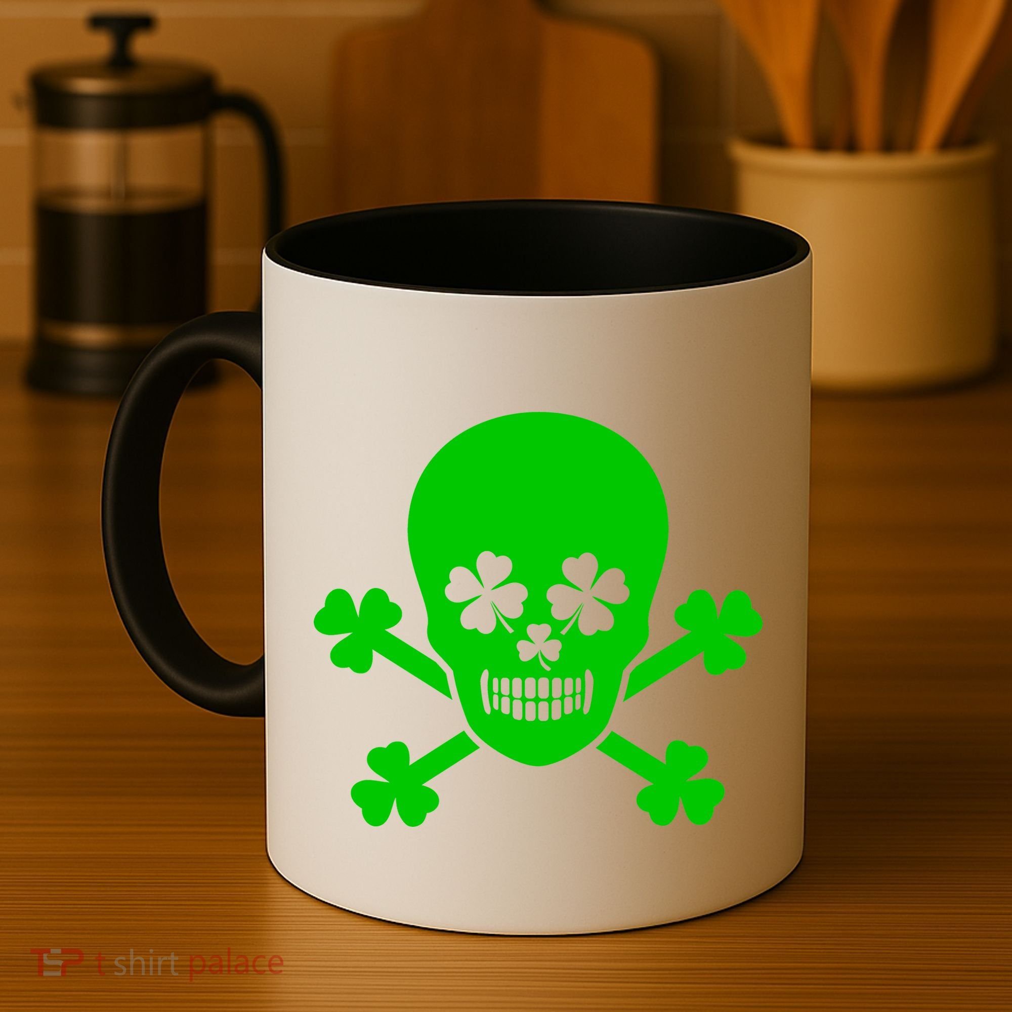 Irish Shamrock Skull Coffee Mug