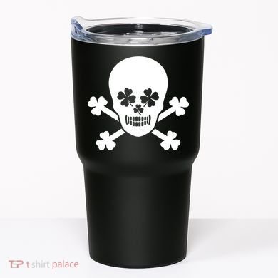 Irish Shamrock Skull Tumbler
