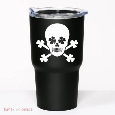 Irish Shamrock Skull Tumbler