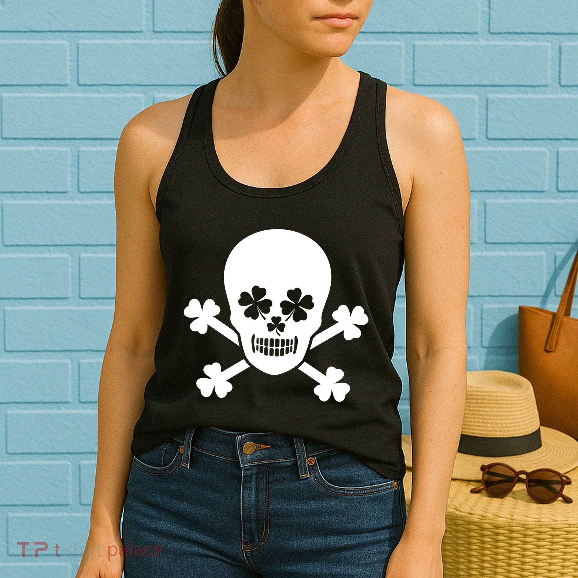 Irish Shamrock Skull Women's Tank Top