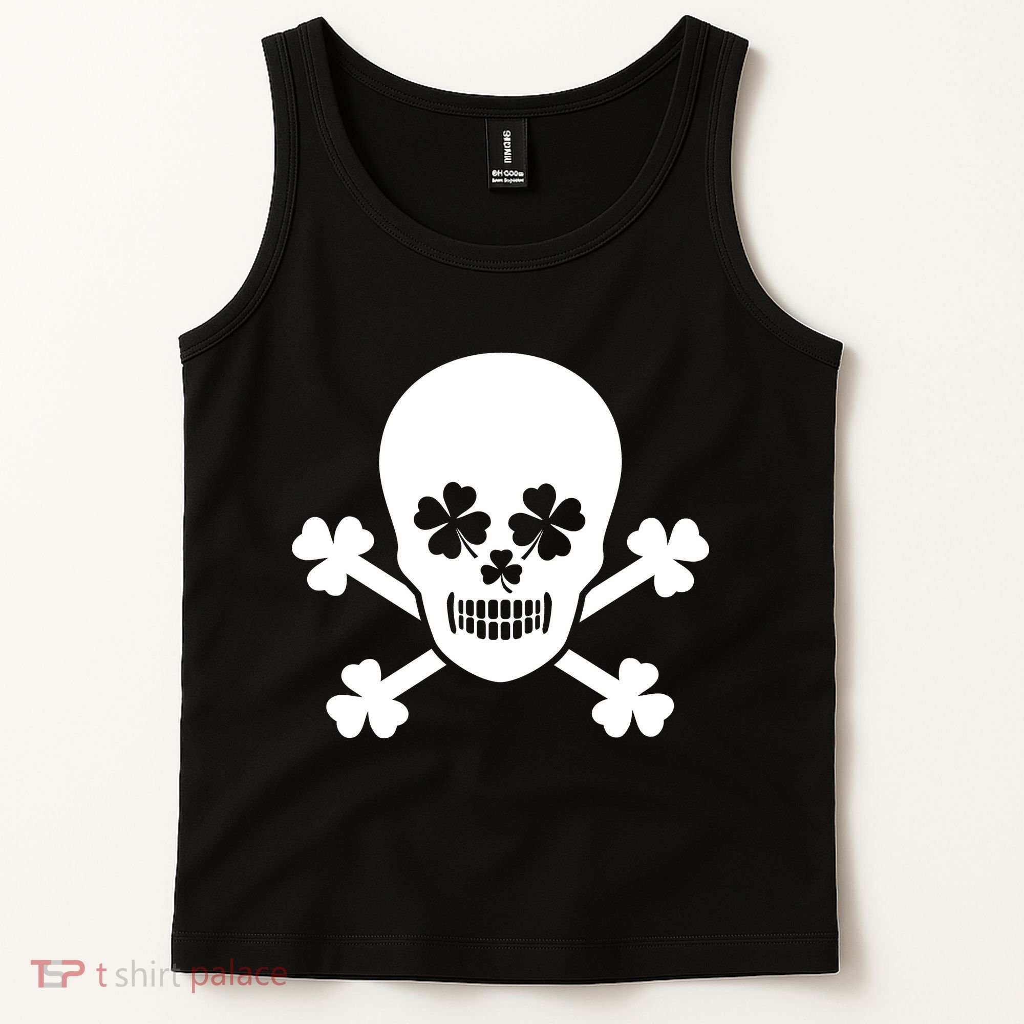 Irish Shamrock Skull Tank Top