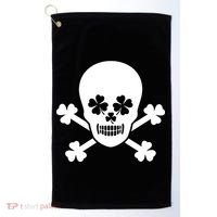 Irish Shamrock Skull Golf Towel thumb 0