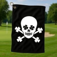 Irish Shamrock Skull Golf Towel thumb 1