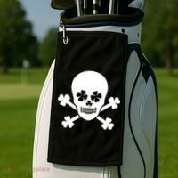 Irish Shamrock Skull Golf Towel thumb 2