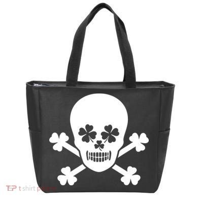 Irish Shamrock Skull Bag