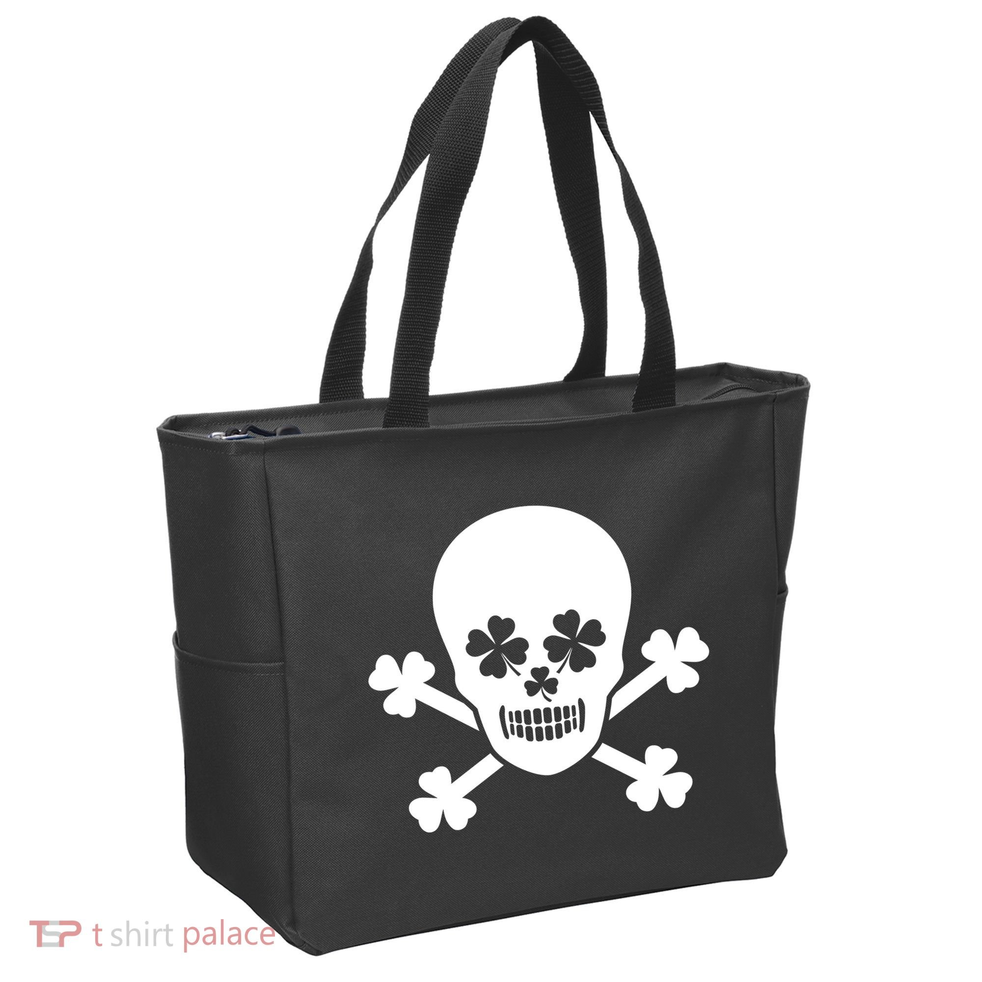Irish Shamrock Skull Bag