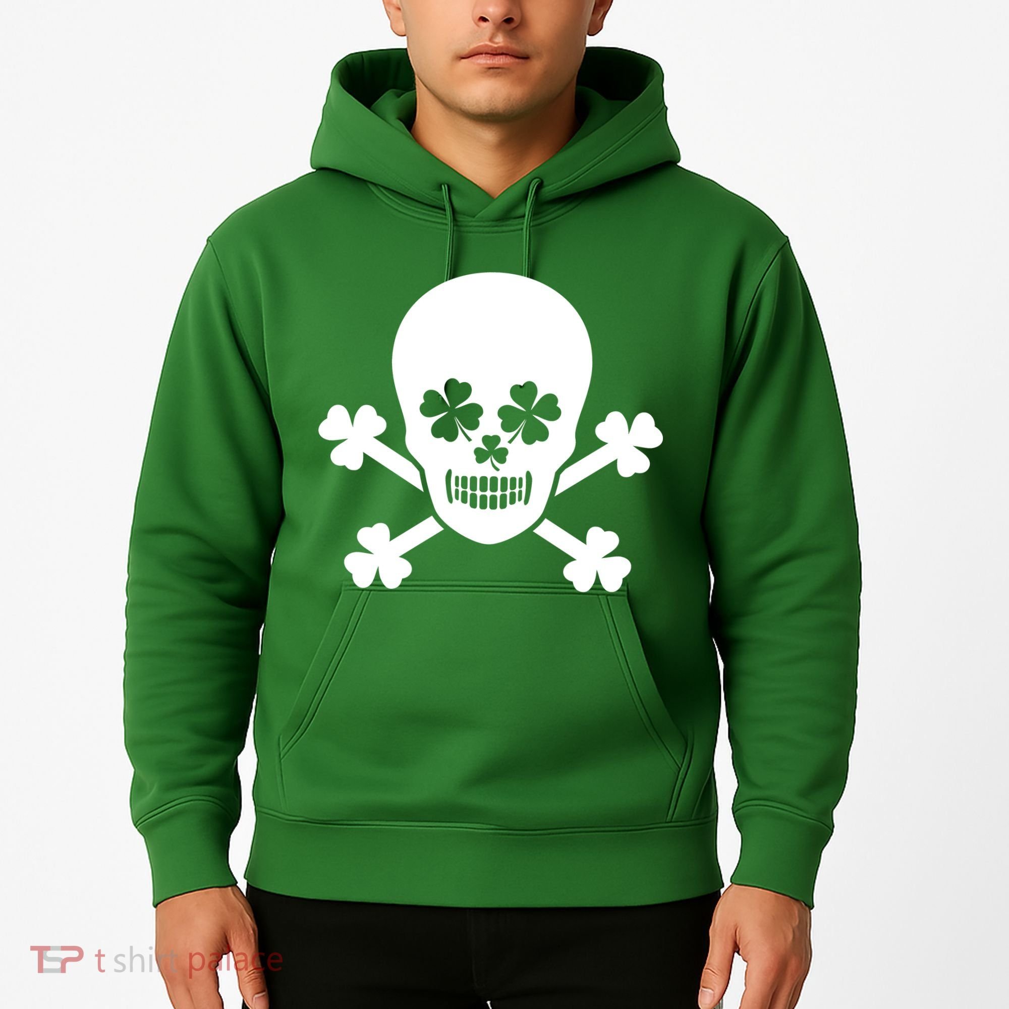 Irish Shamrock Skull Hoodie