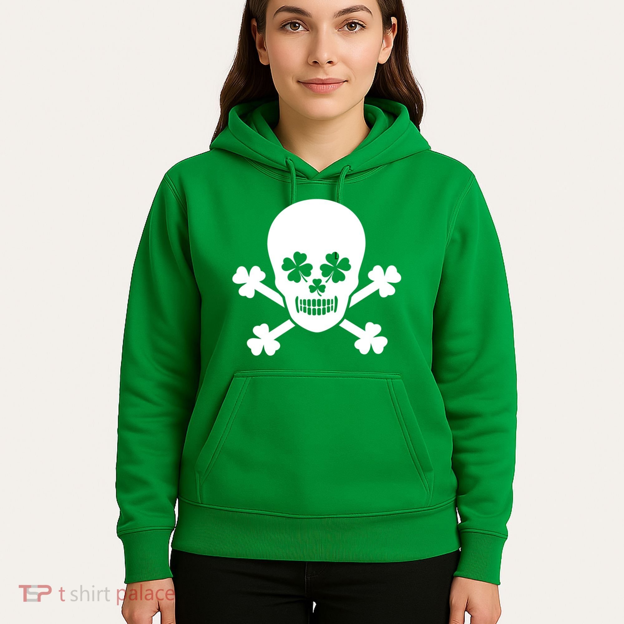 Irish Shamrock Skull Hoodie