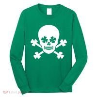 Irish Shamrock Skull Long Sleeve Shirt thumb 0