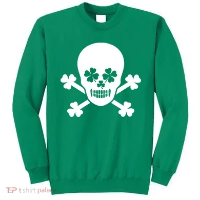 Irish Shamrock Skull Sweatshirt