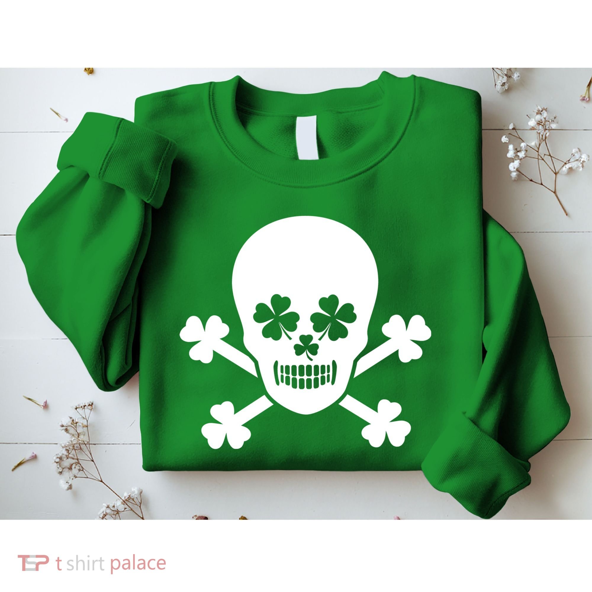 Irish Shamrock Skull Sweatshirt