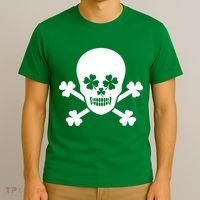 Irish Shamrock Skull T-Shirt thumb 3