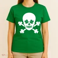 Irish Shamrock Skull T-Shirt thumb 4