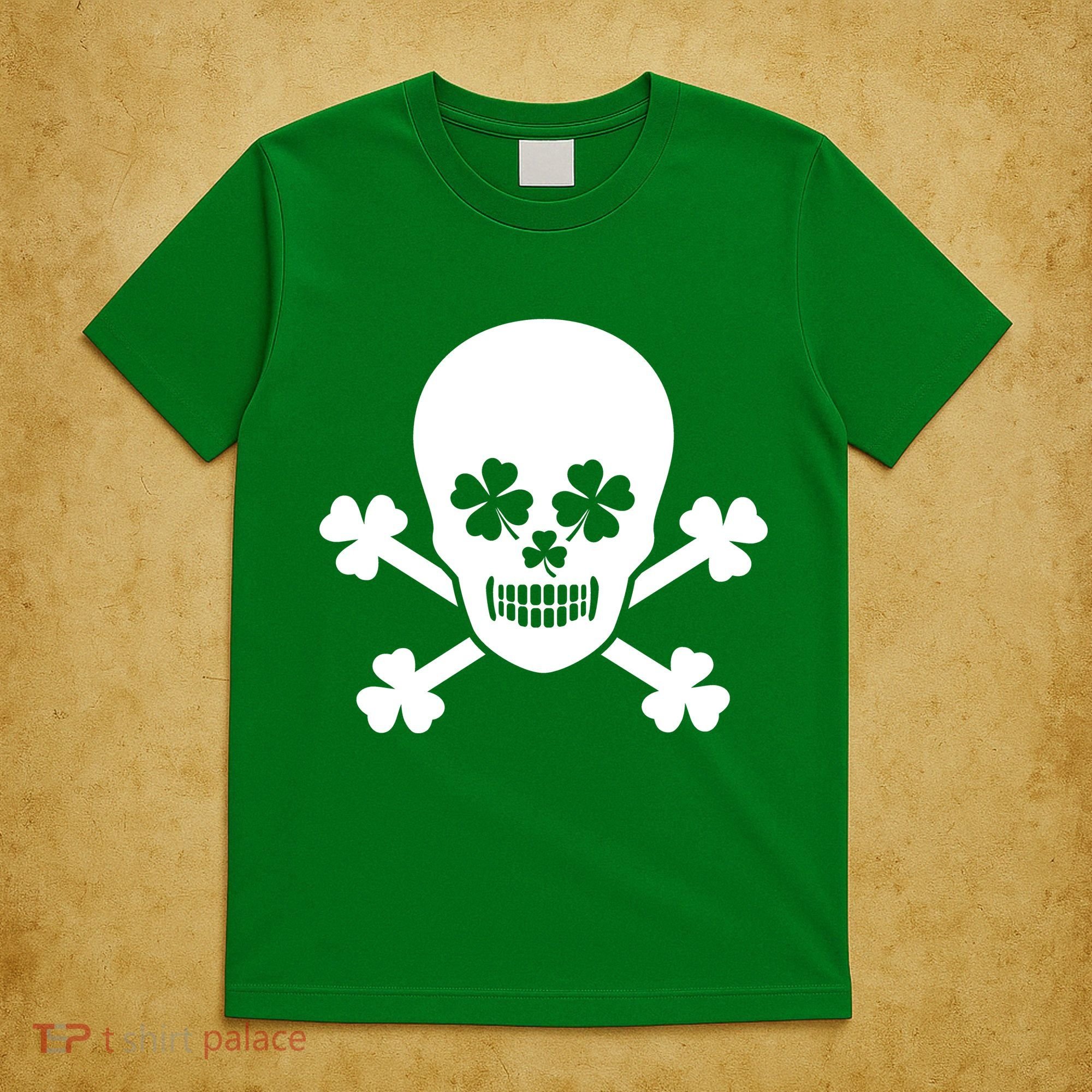 Irish Shamrock Skull T-Shirt