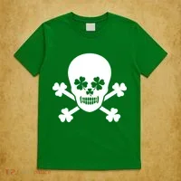 Irish Shamrock Skull T-Shirt thumb 5