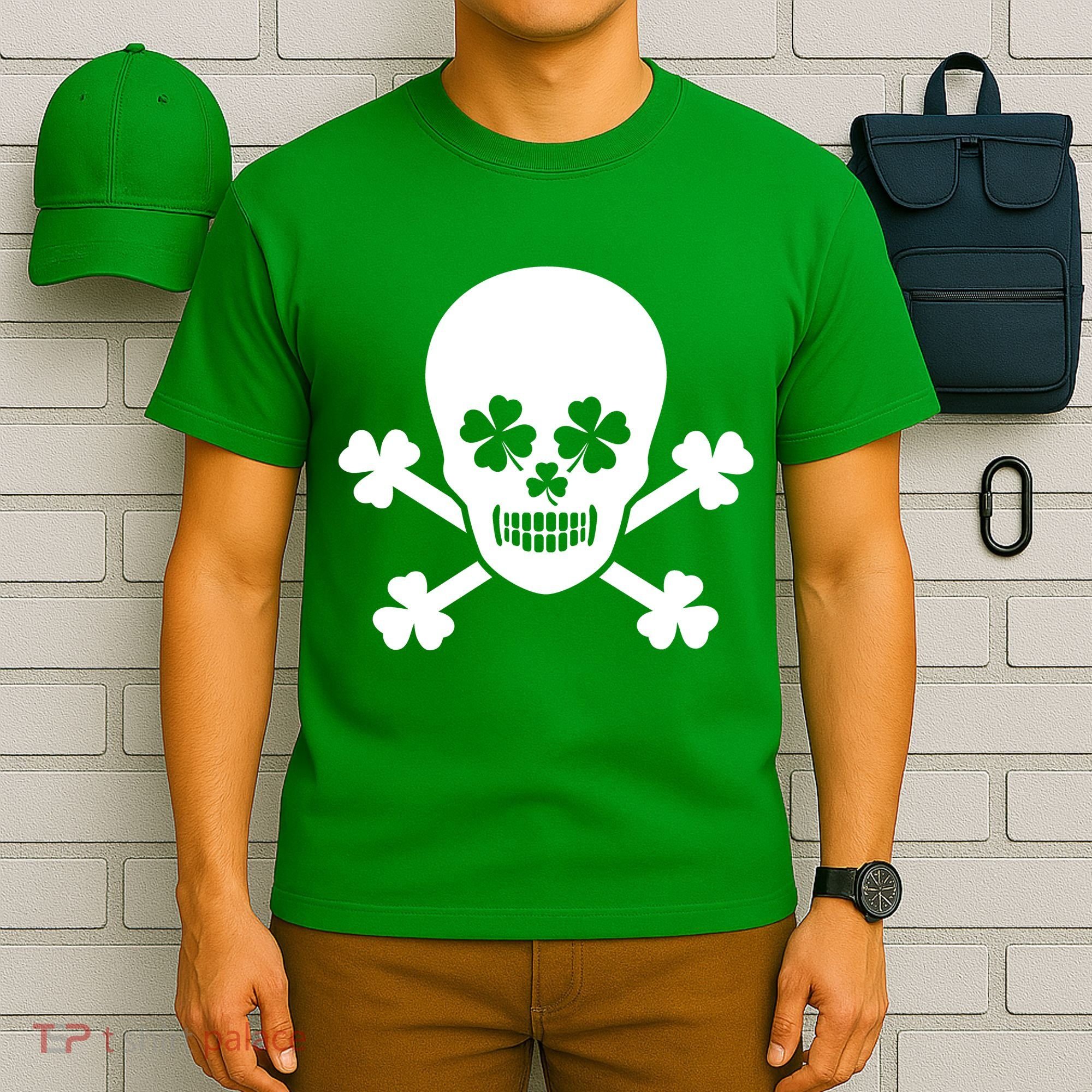Irish Shamrock Skull T-Shirt