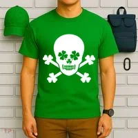 Irish Shamrock Skull T-Shirt thumb 6