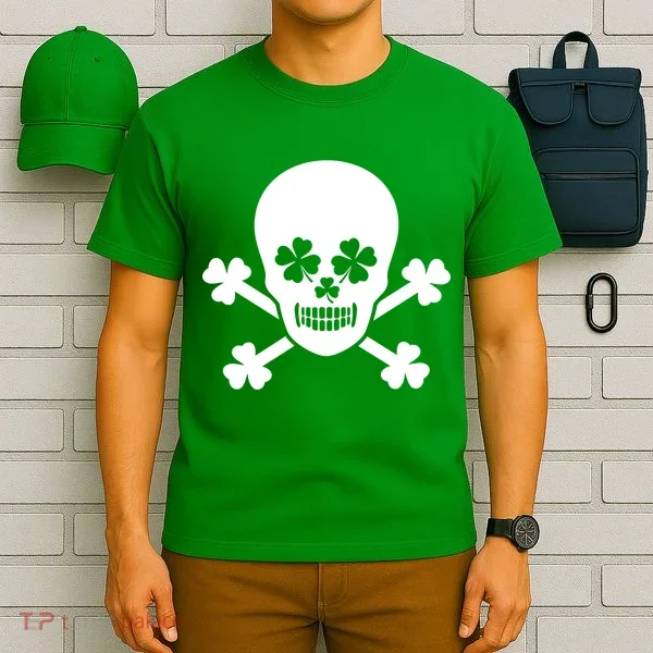 Irish Shamrock Skull T-Shirt