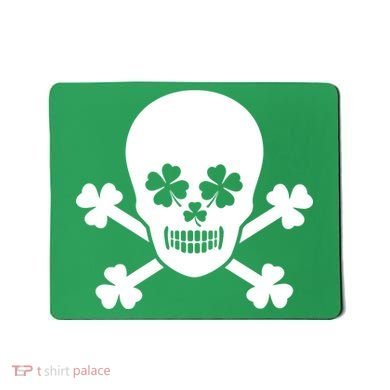 Irish Shamrock Skull Mousepad