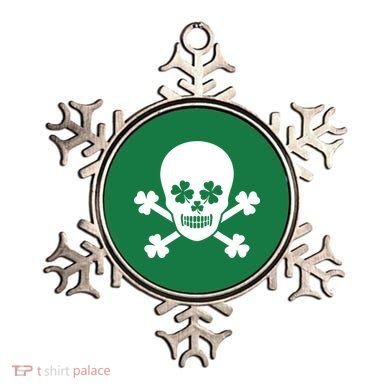 Irish Shamrock Skull Ornament