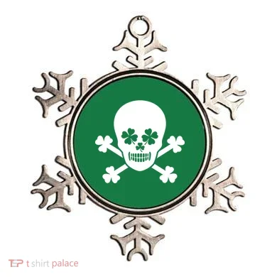 Irish Shamrock Skull Ornament