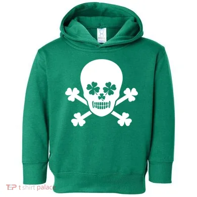 Irish Shamrock Skull Toddler Hoodie