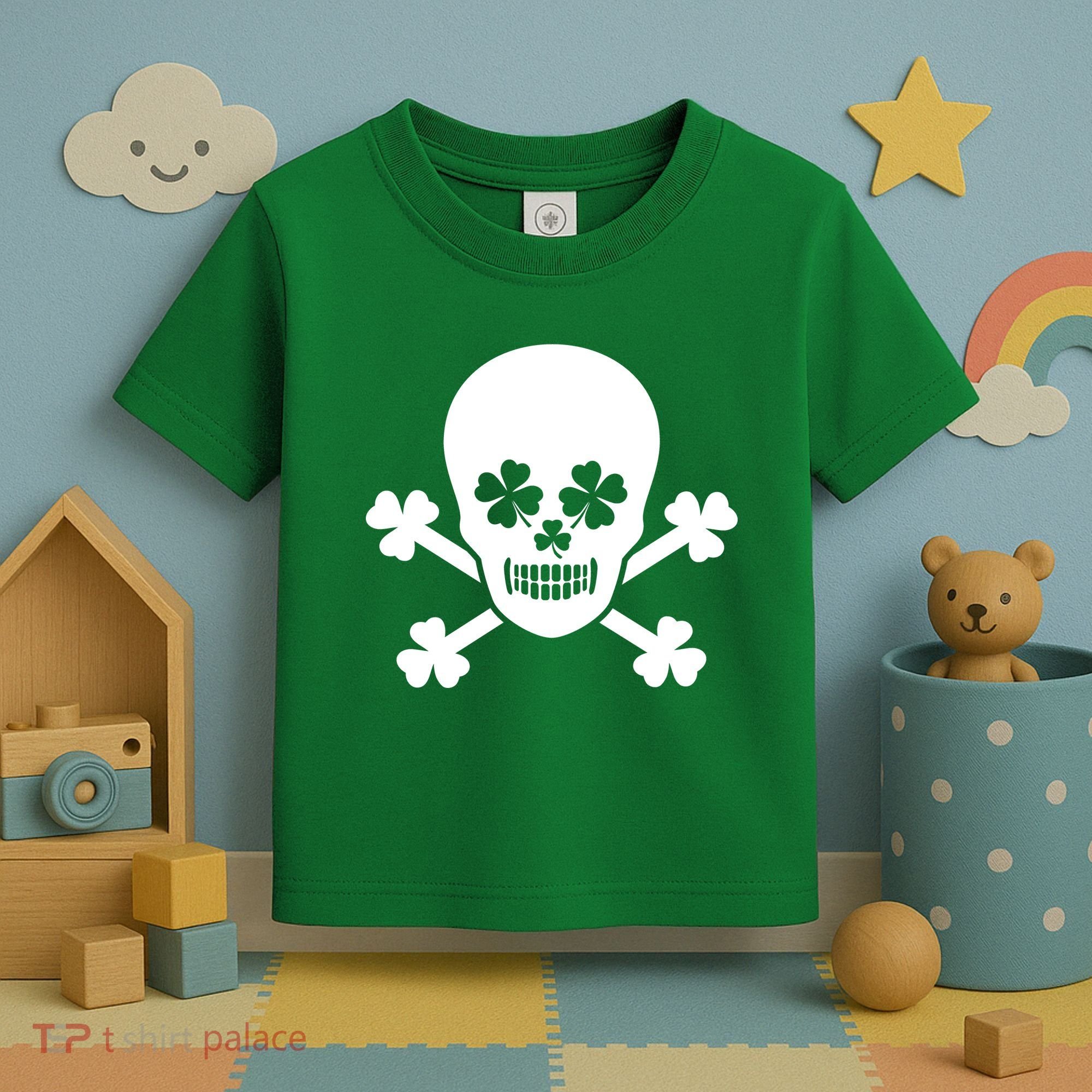 Irish Shamrock Skull Toddler T-Shirt