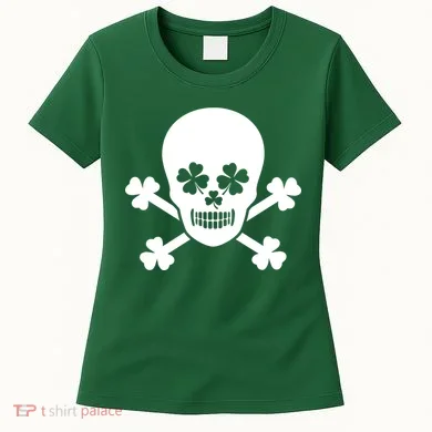 Irish Shamrock Skull Women's T-Shirt