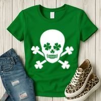 Irish Shamrock Skull Women's T-Shirt thumb 3