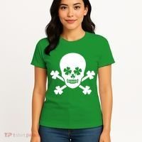 Irish Shamrock Skull Women's T-Shirt thumb 4