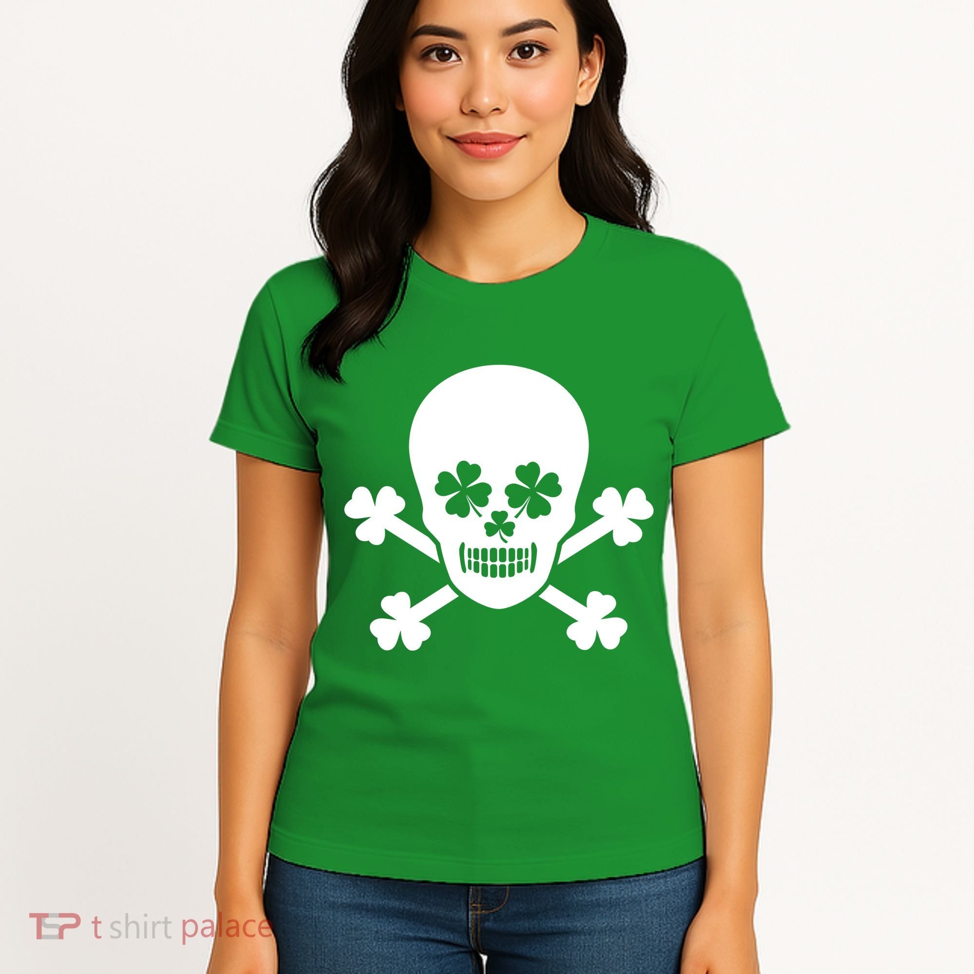 Irish Shamrock Skull Women's T-Shirt