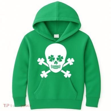 Irish Shamrock Skull Kids Hoodie