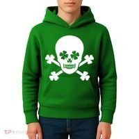 Irish Shamrock Skull Kids Hoodie thumb 4