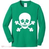 Irish Shamrock Skull Kids Long Sleeve Shirt thumb 0