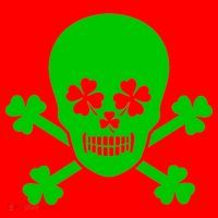 Irish Shamrock Skull Santa Hat thumb 1