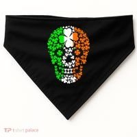 Irish Skull Ireland Clover USA-Made Doggie Bandana thumb 0