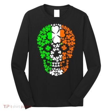 Irish Skull Ireland Clover Long Sleeve Shirt