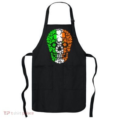 Irish Skull Ireland Clover Apron
