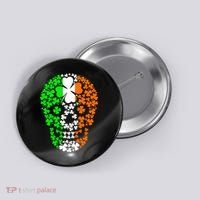 Irish Skull Ireland Clover Button thumb 0