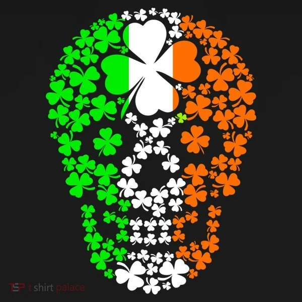 Irish Skull Ireland Clover Bucket Hat