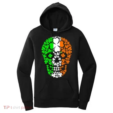 Irish Skull Ireland Clover Women's Hoodie
