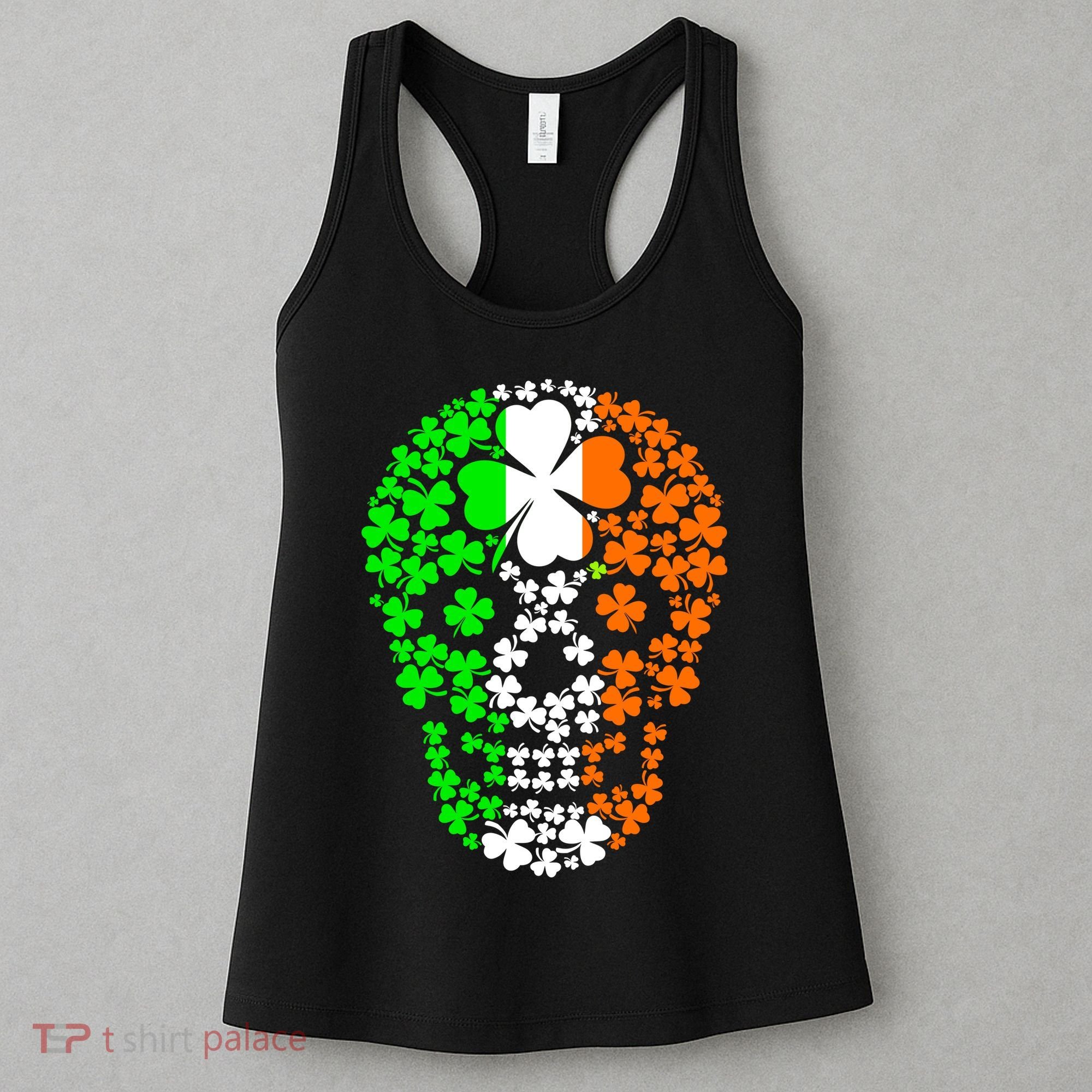 Irish Skull Ireland Clover Women's Tank Top