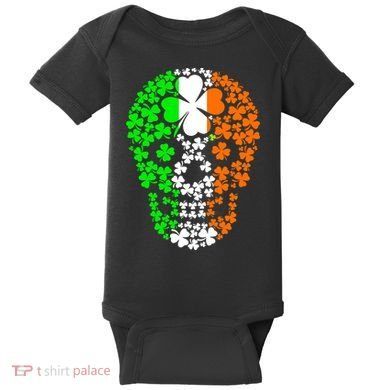 Irish Skull Ireland Clover Baby Bodysuit