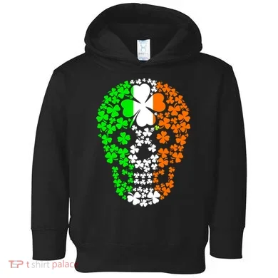 Irish Skull Ireland Clover Toddler Hoodie
