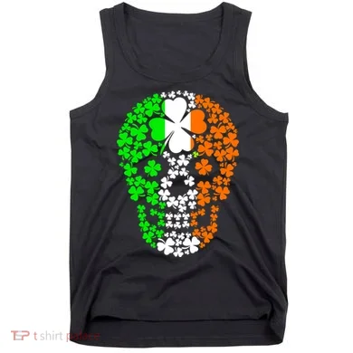 Irish Skull Ireland Clover Tank Top