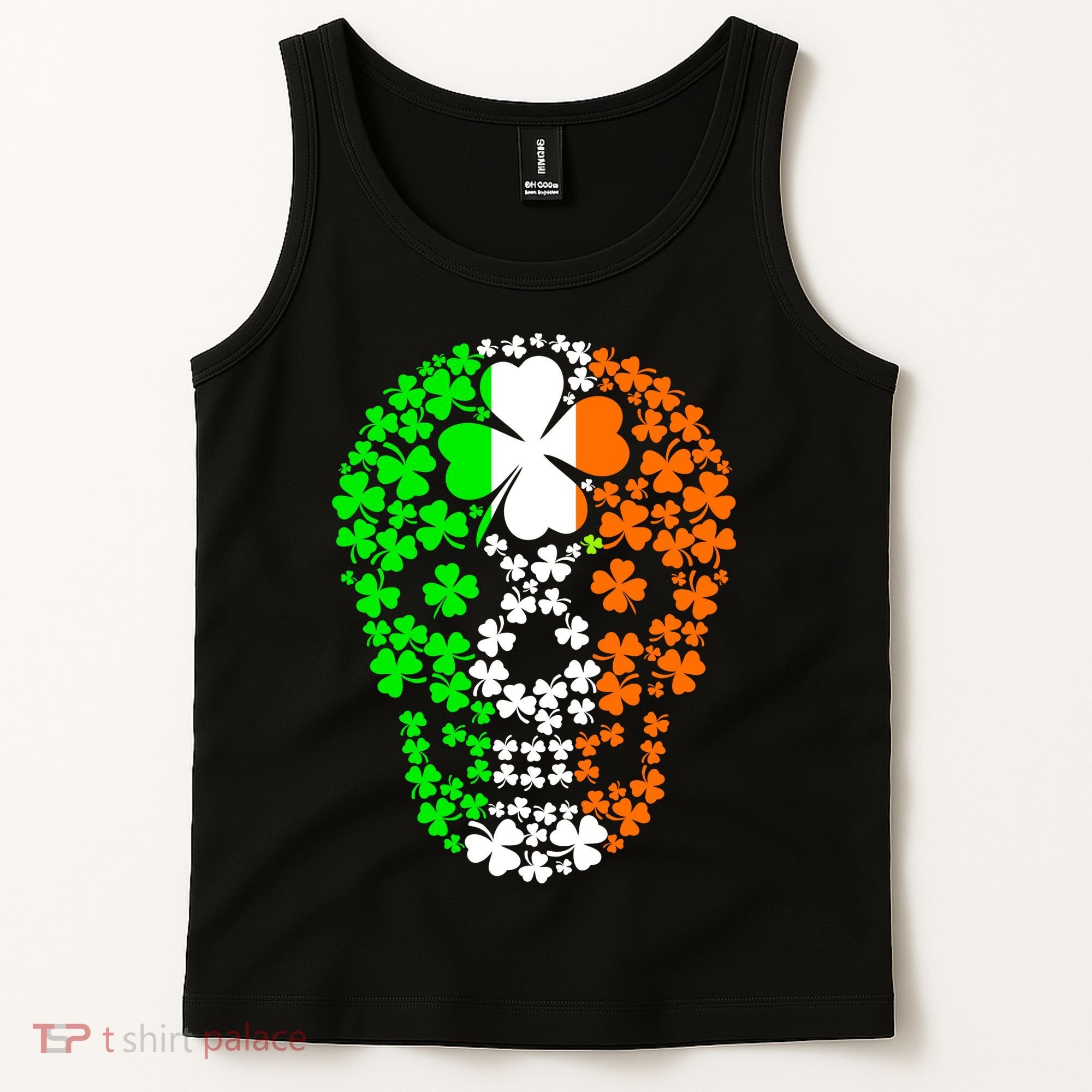 Irish Skull Ireland Clover Tank Top