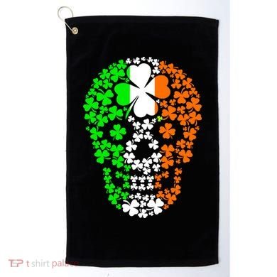 Irish Skull Ireland Clover Golf Towel