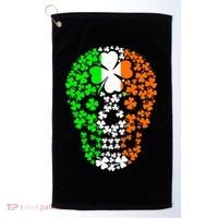 Irish Skull Ireland Clover Golf Towel thumb 0