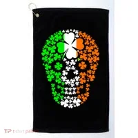 Irish Skull Ireland Clover Golf Towel thumb 0