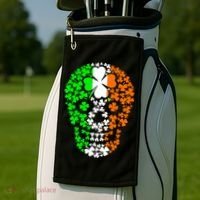 Irish Skull Ireland Clover Golf Towel thumb 2